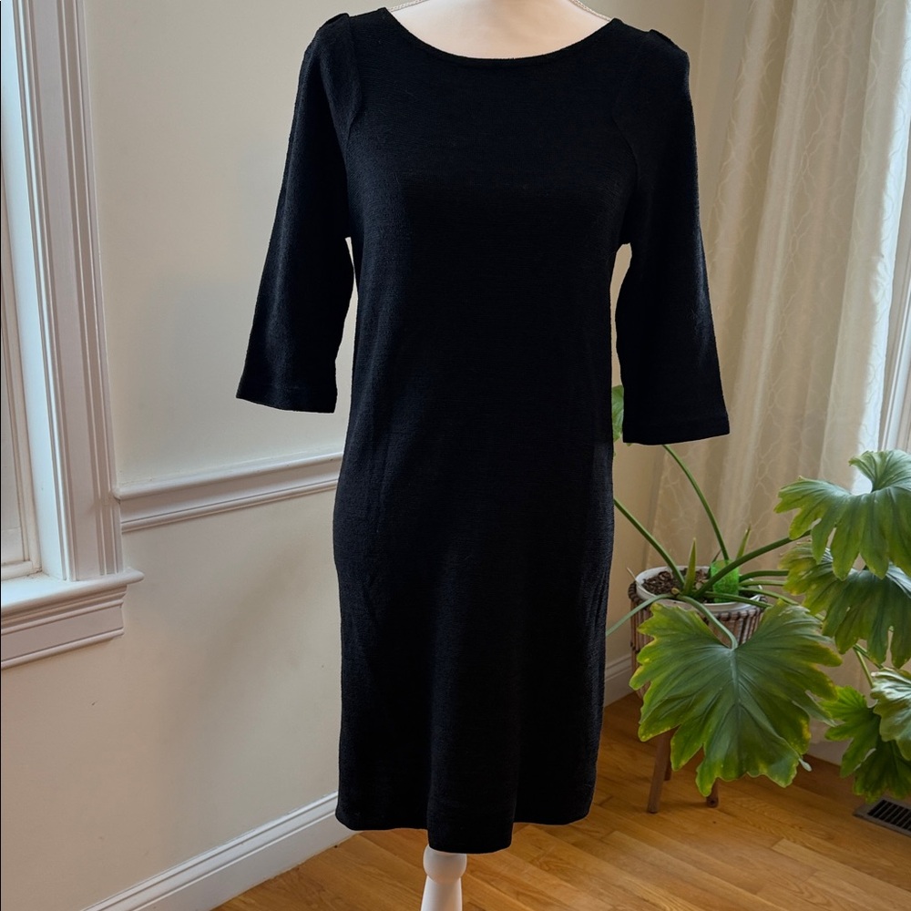 Marimekko Black Minimalist Cotton Wool Scandinavian style  Dress size M